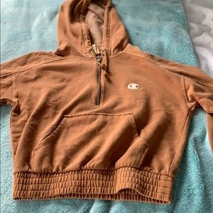 brown champion hoodie